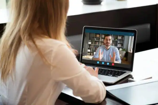 image of woman attending online mediation Eastbourne speak to our team today!