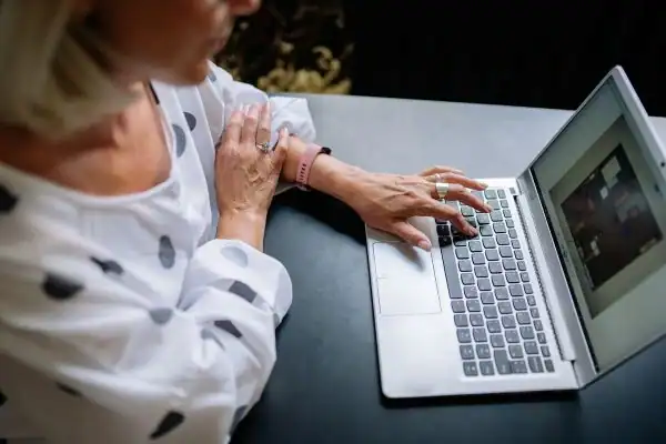Image of woman attending online mediation Eastbourne services from Barker Mediation